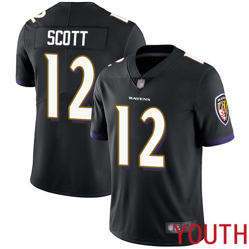 Baltimore Ravens Limited Black Youth Jaleel Scott Alternate Jersey NFL Football #12 Vapor Untouchable